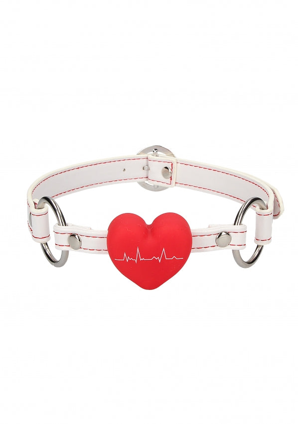 Silicone Heart Gag - Nurse Theme - White