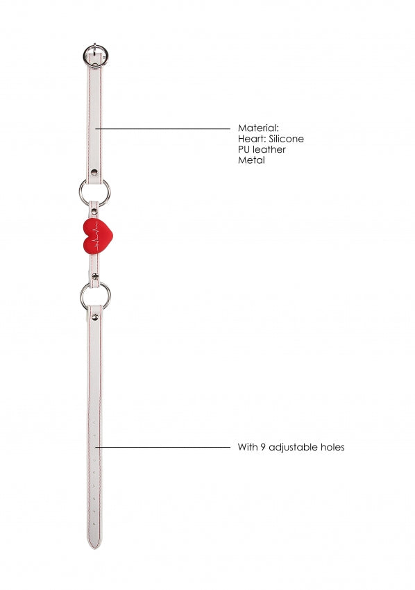 Silicone Heart Gag - Nurse Theme - White