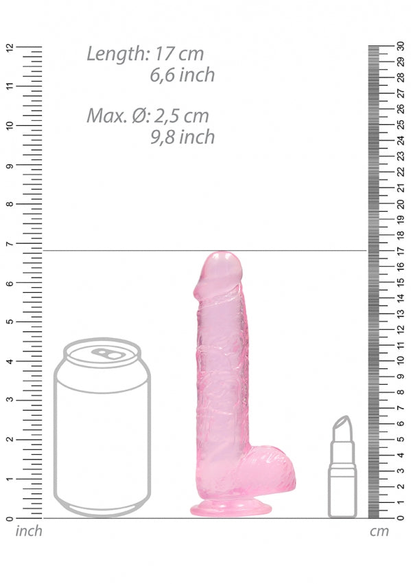 6 Inch / 15 cm Realistic Dildo With Balls - Pink