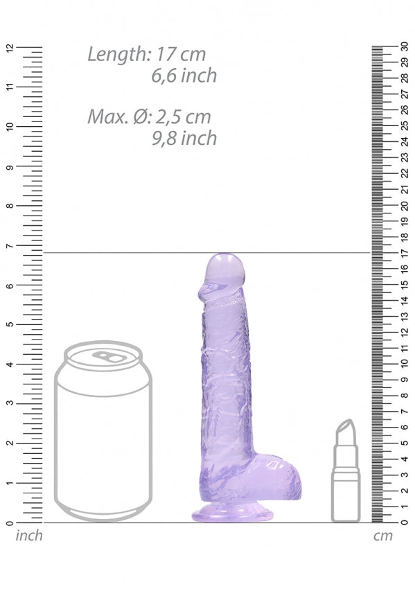6 Inch / 15 cm Realistic Dildo With Balls - Purple