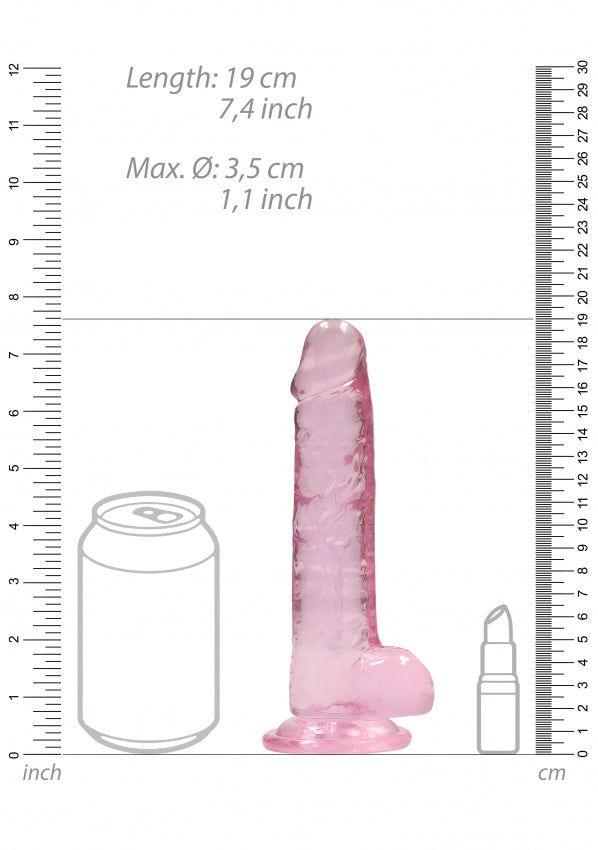 7 Inch / 17 cm Realistic Dildo With Balls - Pink