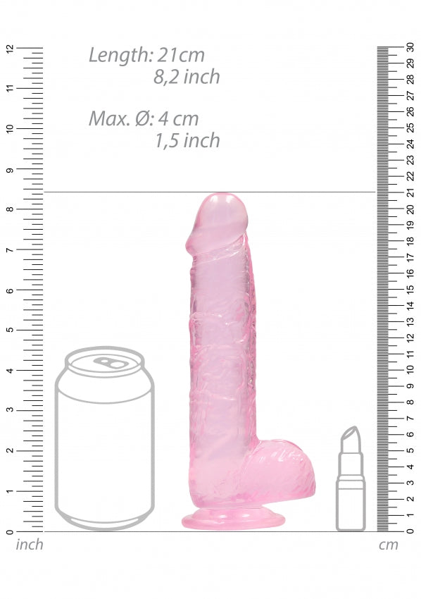 8 Inch / 20 cm Realistic Dildo With Balls - Pink
