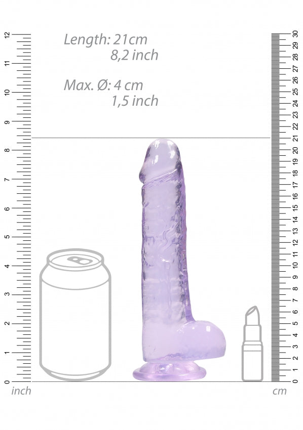 8 Inch / 20 cm Realistic Dildo With Balls - Purple
