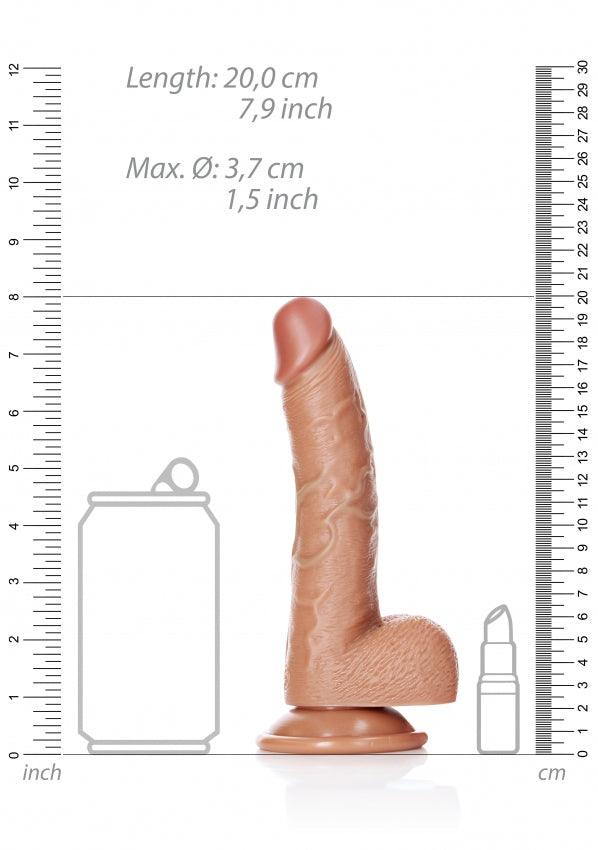 Curved Realistic Dildo with Balls and Suction Cup - 7''/ 18 cm