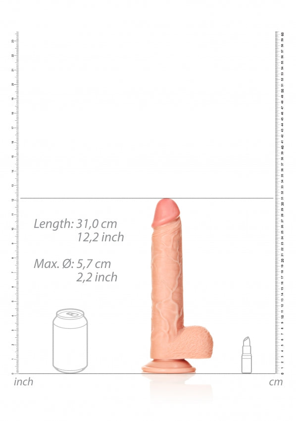 Straight Realistic Dildo with Balls and Suction Cup - 11''/ 28 cm