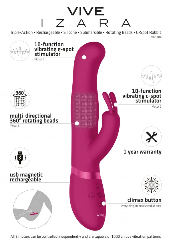 Izara Rotating Beads Rabbit Pink