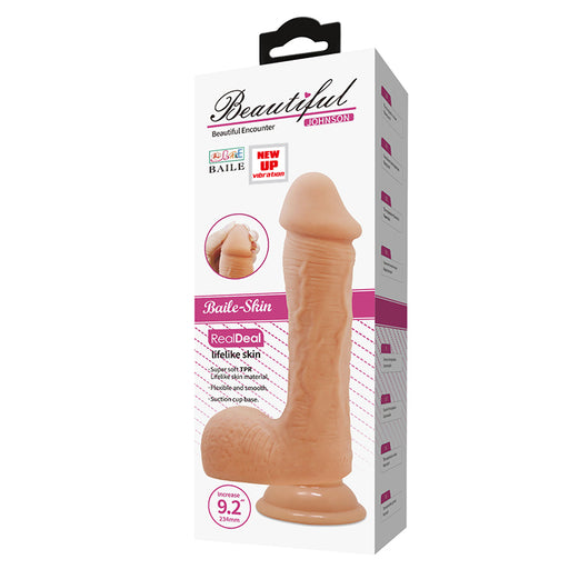 9.2" Vibrating Dildo w/Suction Base "Johnson" Flesh