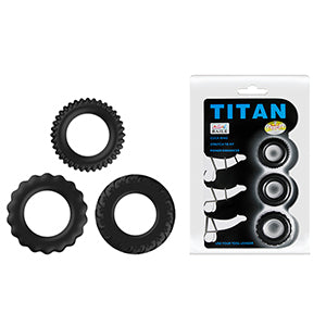 Titan 3pk Cock Rings Black