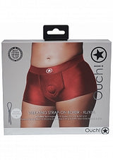 Ouch! Vibrating Strap-on Boxer - Red - XL/XXL