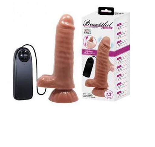 Vibrating Dildo w/Suction Base Flesh - Maddox