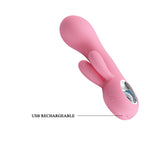 Rabbit Vibrator Soft Pink "Chris" 154mm