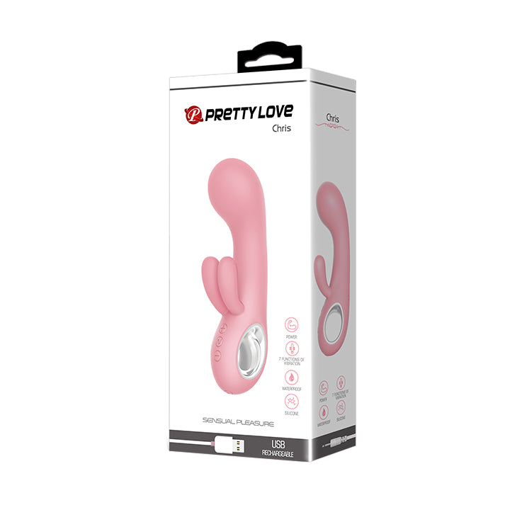 Rabbit Vibrator Soft Pink "Chris" 154mm