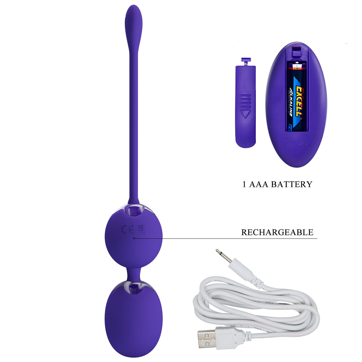 "Willie" Remote control, rechargeable kegel ball,