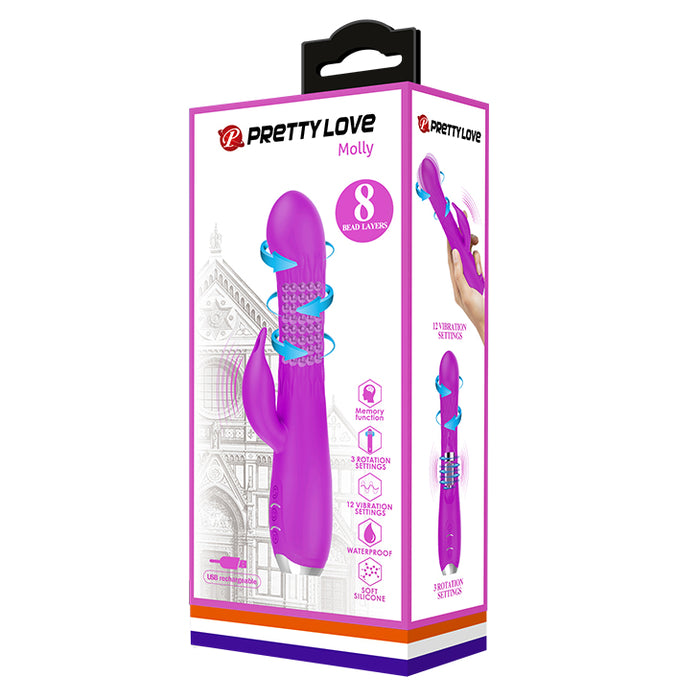 Rechargeable Rabbit Vibe "Molly" Purple (205mmx33mm)