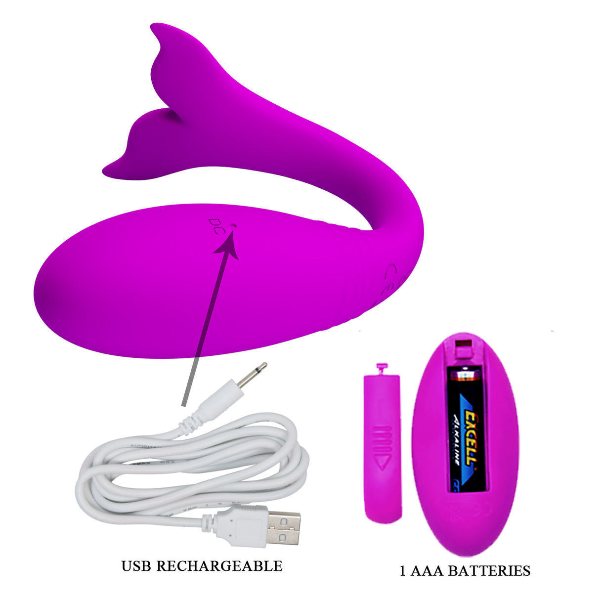 Whale Vibrator Jordyn Purple