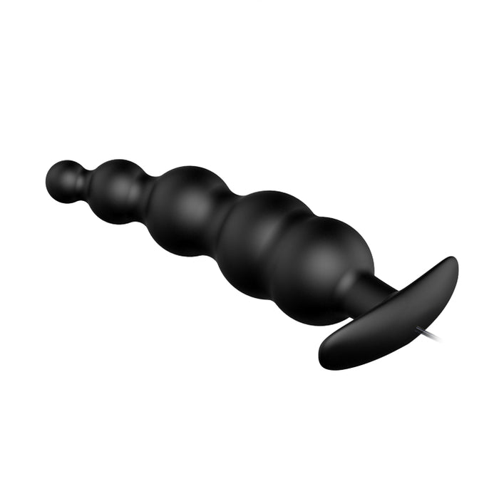 Vibrating Ribbed Anal Butt Butt Plug 4.7" x 1.2" Black