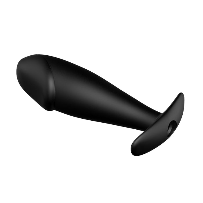 Vibrating Curved Anal Butt 4" x 1.2" Black