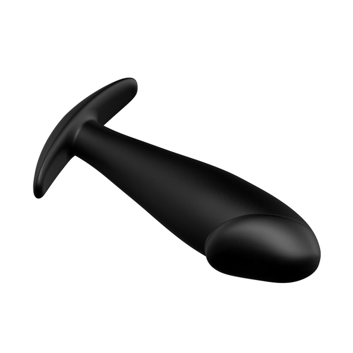 Vibrating Curved Anal Butt 4" x 1.2" Black