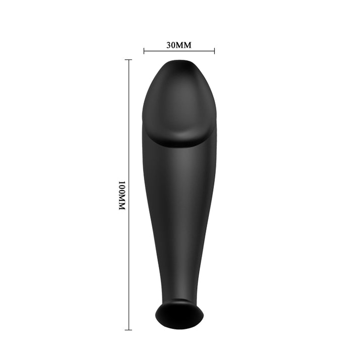 Vibrating Curved Anal Butt 4" x 1.2" Black