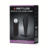 Vibrating Curved Anal Butt 4" x 1.2" Black