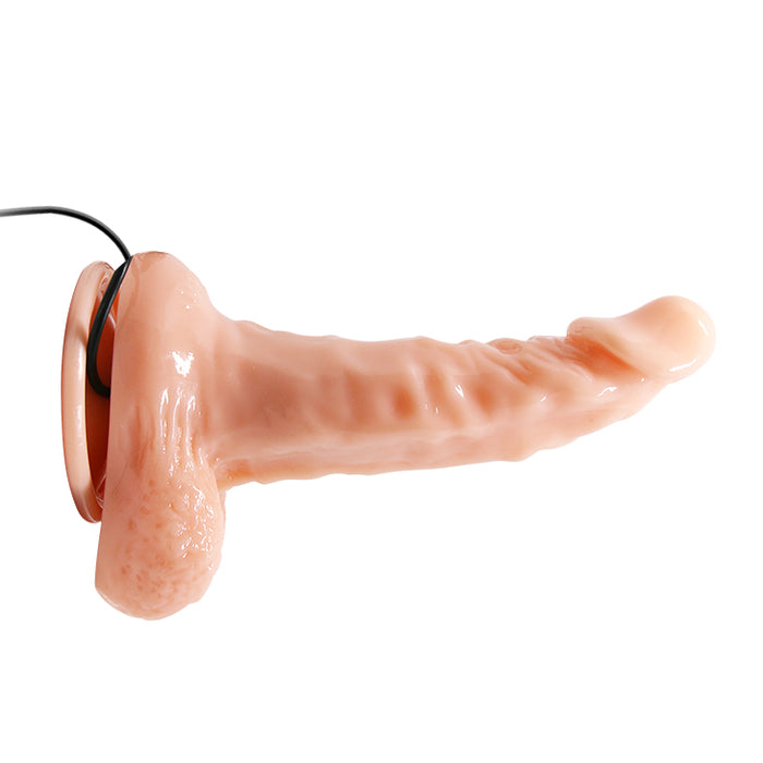 6" Flesh Vibrating Dildo w/Suction Base