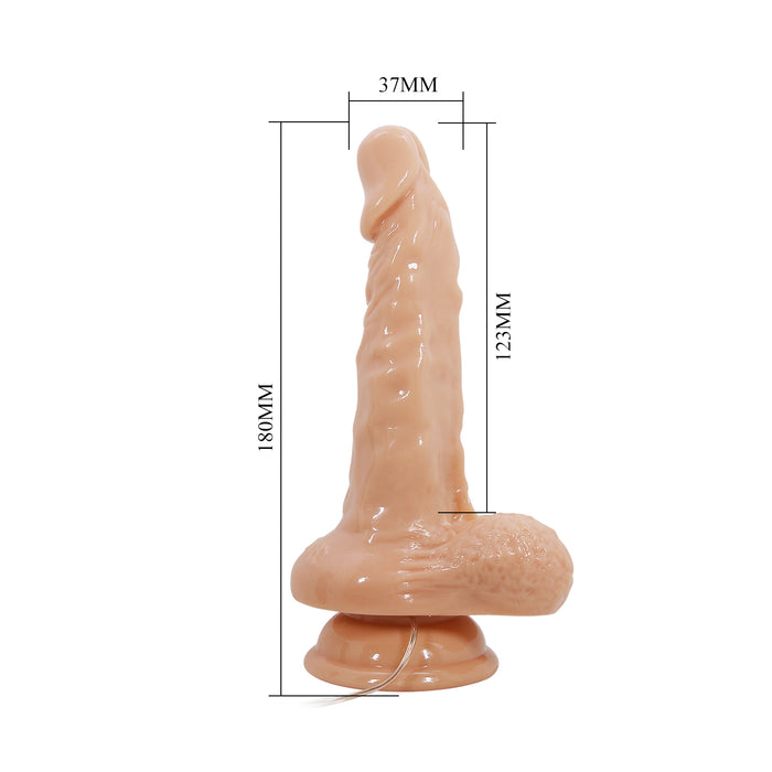 Vibrating Dildo w/Suction Base Flesh