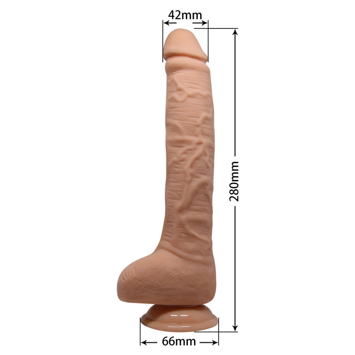 Vibrating Dildo w/Suction Base Flesh