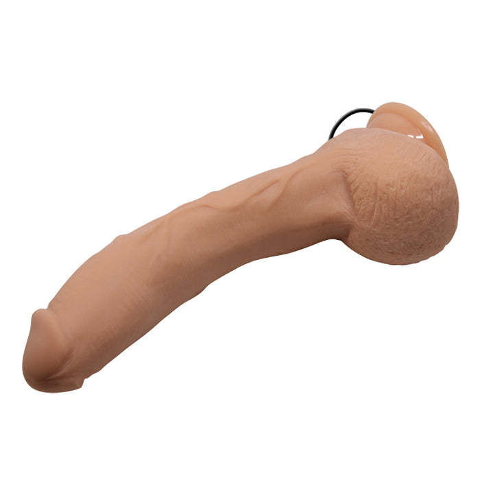 Vibrating Curved Dildo w/Suction Base Flesh