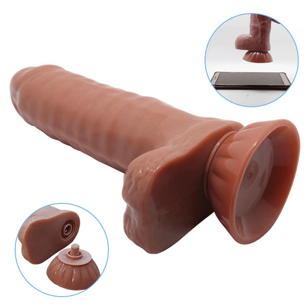 Vibrating Dildo w/Suction Base Flesh - Maddox