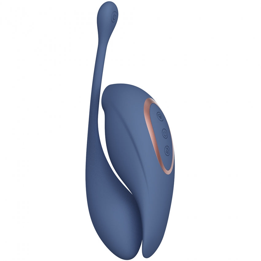 Twitch 2 - Rechargeable Suction & Flapping Vibrator with Remote Control Vibrating Egg - Blue/Grey