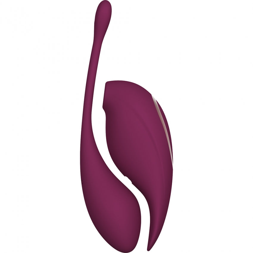 Twitch 2 - Rechargeable Suction & Flapping Vibrator with Remote Control Vibrating Egg – Burgundy