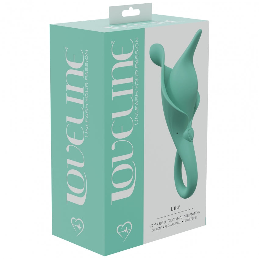 LoveLine - Lily - 10 Speed Clitoral Vibe - Sealed Silicone - Rechargeable - Submersible - Green