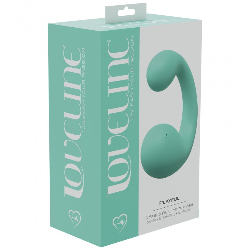 LoveLine - Playful  - 10 Speed Dual Motor Vibe - Sealed Silicone - Rechargeable - Submersible - Green