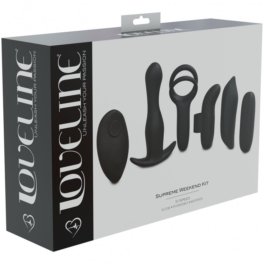 LoveLine - Supreme Weekend Kit - Silicone - Rechargeable - Waterproof - Black