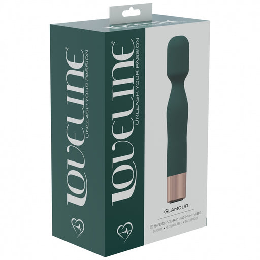 LoveLine - Glamour - 10 Speed Mini-Wand - Silicone - Rechargeable - Waterproof - Forest Green