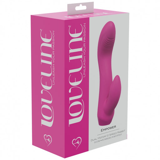 LoveLine - Empower - Dual Motor 10 Speed Rabbit - Silicone - Rechargeable - Waterproof - Pink