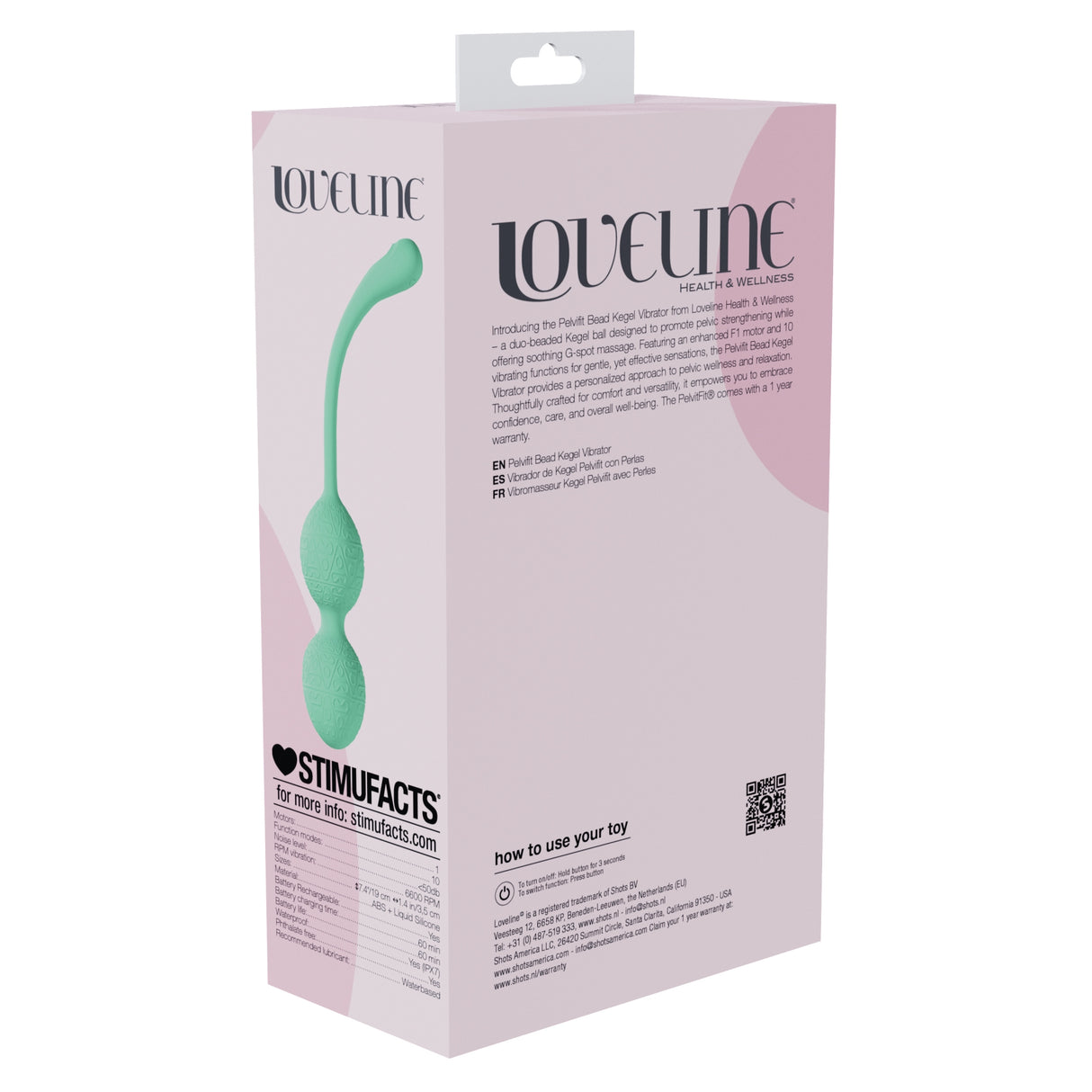 Loveline - PelviFit� Beads Kegel Vibe - 10 Function - Vibrating - Waterproof - Remote - Green