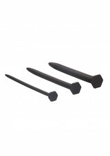 Silicone Screw Plug Set Urethral Sounding Black 89 g OU433BLK