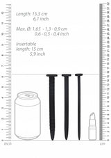 Silicone Screw Plug Set Urethral Sounding Black 89 g OU433BLK