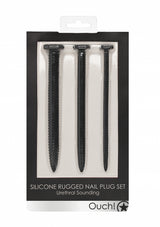 Silicone Screw Plug Set Urethral Sounding Black 89 g OU433BLK