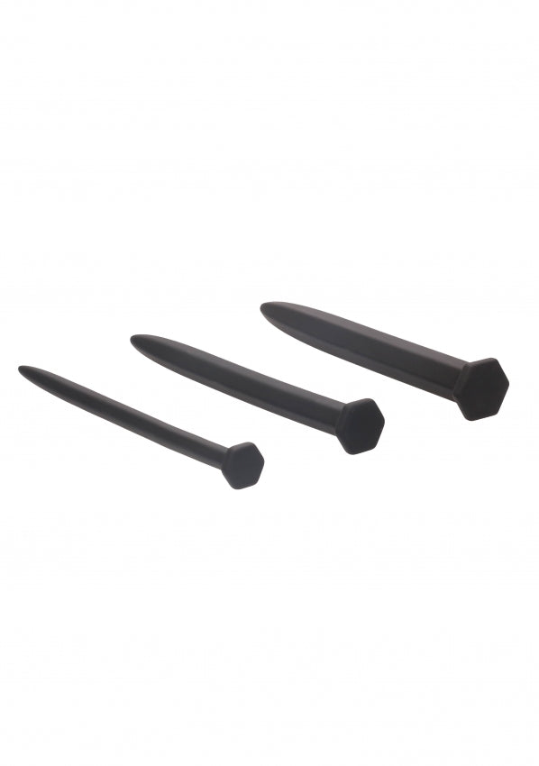 Silicone Rugged Nail Plug Set Urethral Sounding Black 71 g
