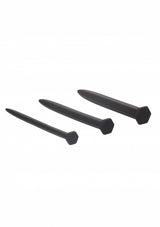Silicone Rugged Nail Plug Set Urethral Sounding Black 71 g
