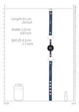 Breathable Ball Gag with Roughend Denim Straps Blue (NLA)