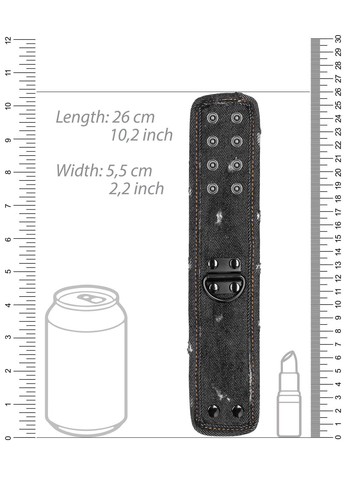 Denim Handcuffs - Black Denim Restraints (NLA)