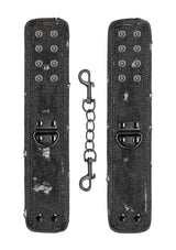 Denim Handcuffs - Black Denim Restraints (NLA)