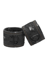 Denim Handcuffs - Black Denim Restraints (NLA)