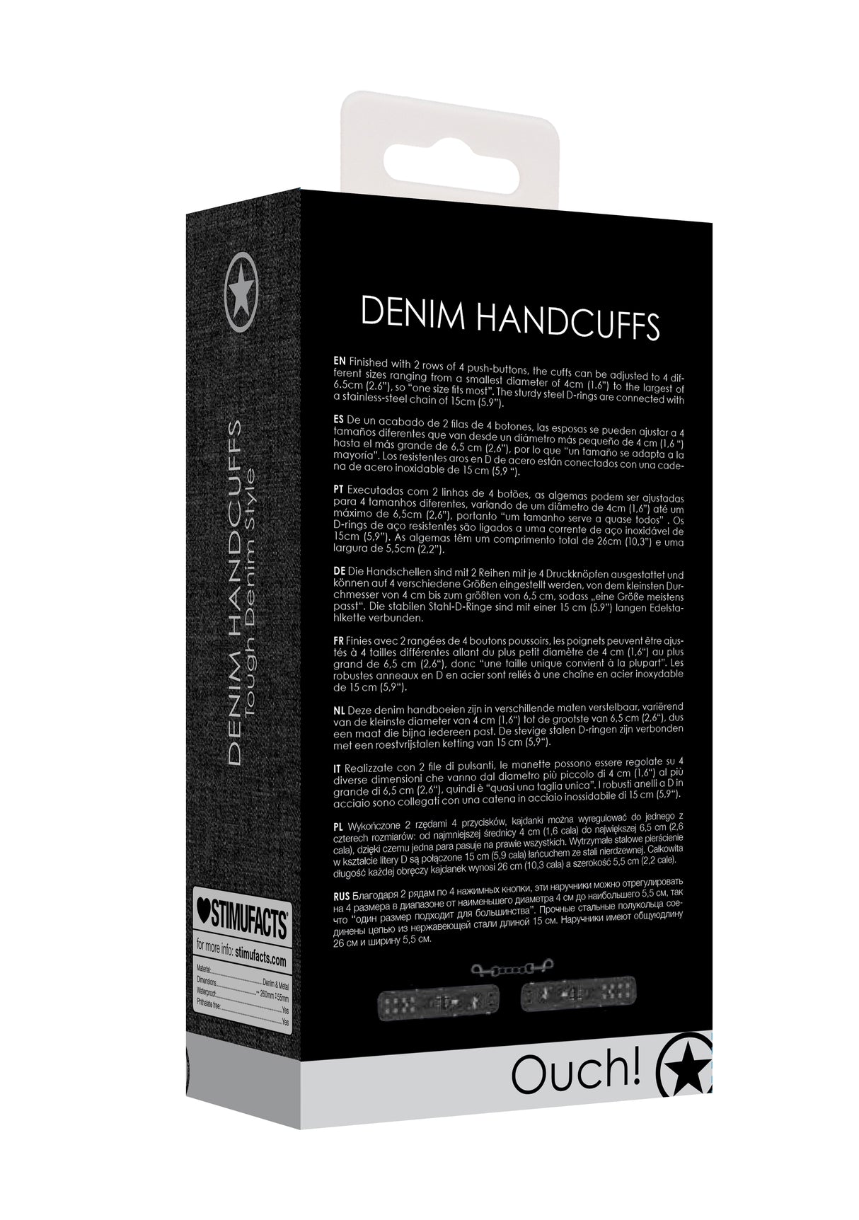Denim Handcuffs - Black Denim Restraints (NLA)