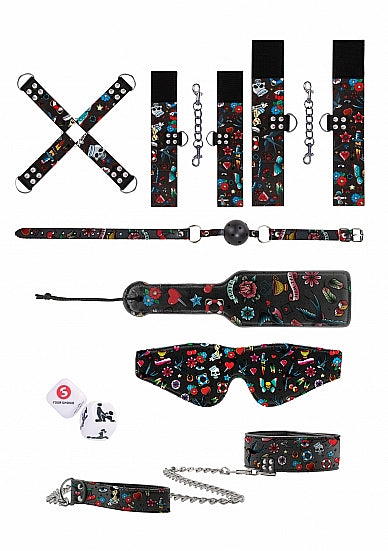 Tattoo Style Bondage Kit - Old School Tattoo Style - Black (NLA)
