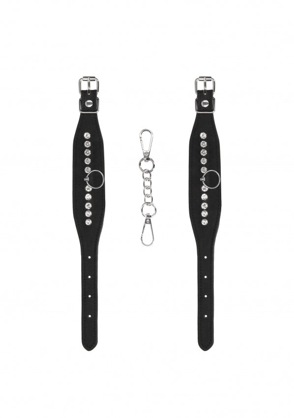 Diamond Studded Wrist Cuffs - Black (NLA)