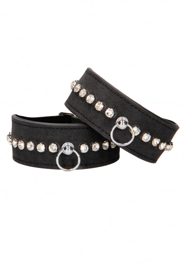 Diamond Studded Wrist Cuffs - Black (NLA)
